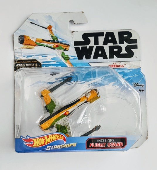 Hot Wheels Star War Starships 1:64 Kaz Fireball on damaged card