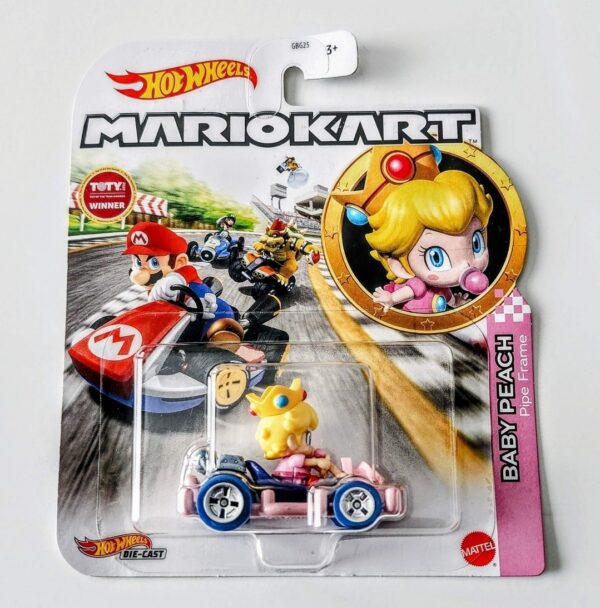 Hot Wheels 2023 Mario Kart Baby Peach w/Pipe Frame HDB30