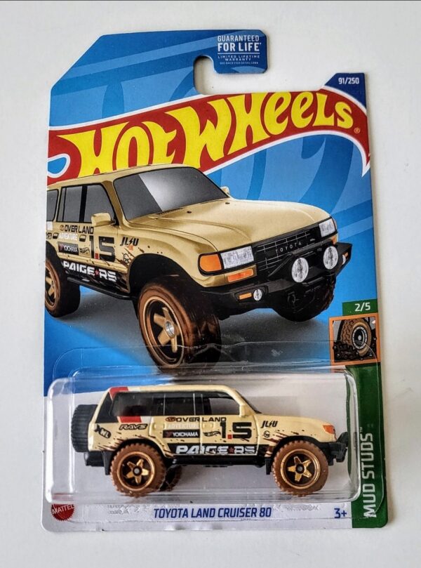Hot Wheels 2022 Mud Studs 2 of 5 Toyota Landcruiser 80 Beige (Paige Race Team) HCT64