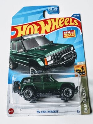 Hot Wheels 2022 Baja Blazers 10 of 10 - 1995 Jeep Cherokee Green HCT10