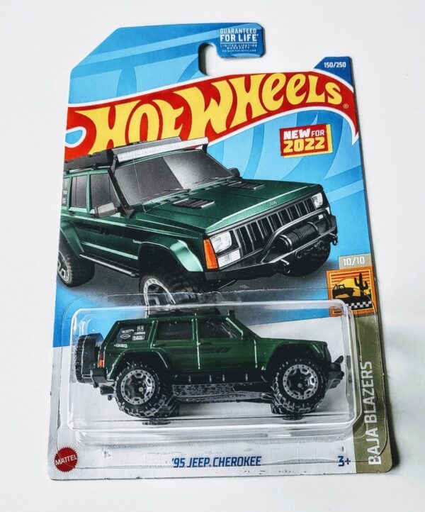 Hot Wheels 2022 Baja Blazers 10 of 10 - 1995 Jeep Cherokee Green HCT10
