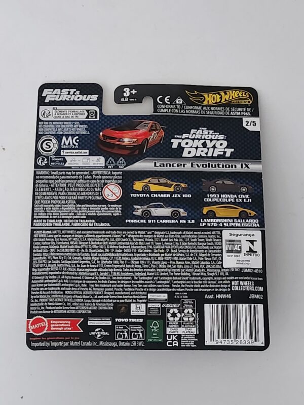 Hot wheels 2025 fast and furious premium mix D Lancer Evolution IX red (Tokyo Drift) JBM02
