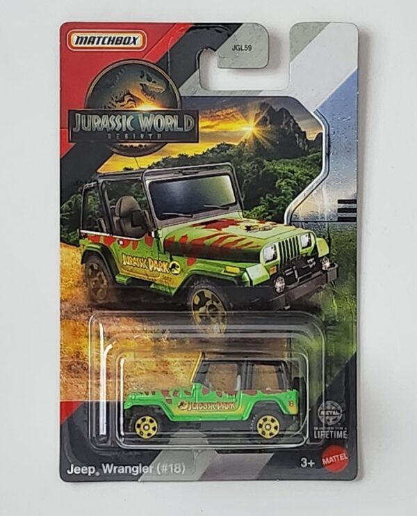 Matchbox 2025 jurassic world rebirth mix 1 Jeep Wrangler #18 (Jurrassic world livery) JGL15