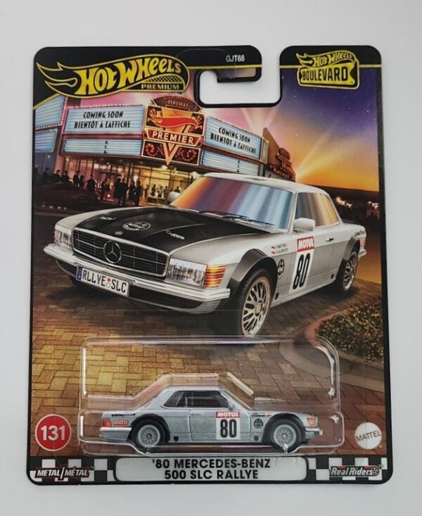 Hot wheels 2025 Boulevard 958-D #131 - 1980 Mercedes-Benz 500 SLC Rallye gray Motul HRT63