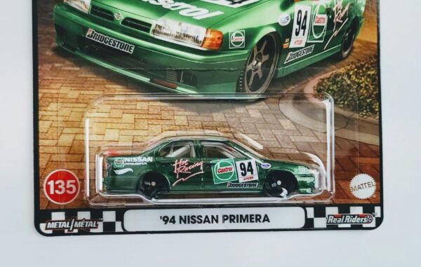 Hot wheels 2025 Boulevard 958-D - #135 1994 Nissan Primera green (Castrol livery) JBL31