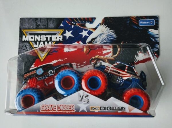 Monster jam Stars and Stripes 2 packs: Grave Digger and Digatron
