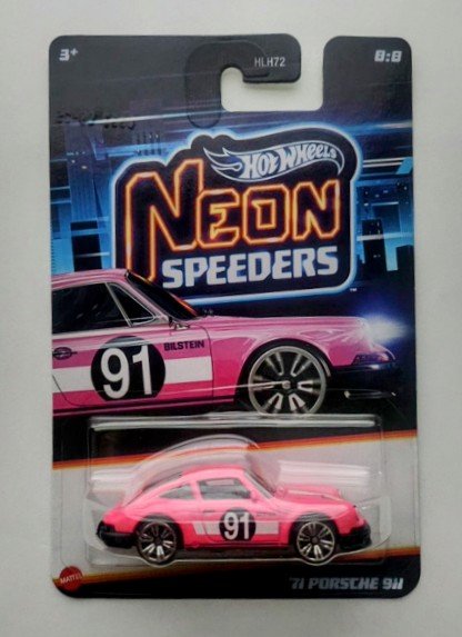 Hot wheels Silver Series Neon Speeders #8 1971 Porsche 911 pink