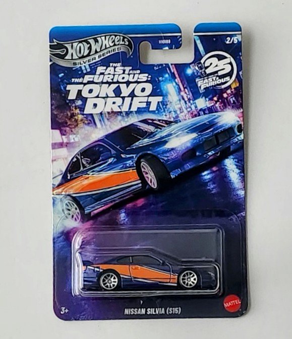 Hot wheels Silver series 2026 Walmart Fast & Furious 25th: Tokyo Drift #2 Nissan Silvia S15 JKX06