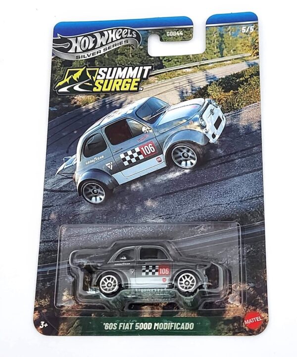 Hot wheels 2026 Silver series Summit Surge #5 60s Fiat 500D Modificado gray JKX70