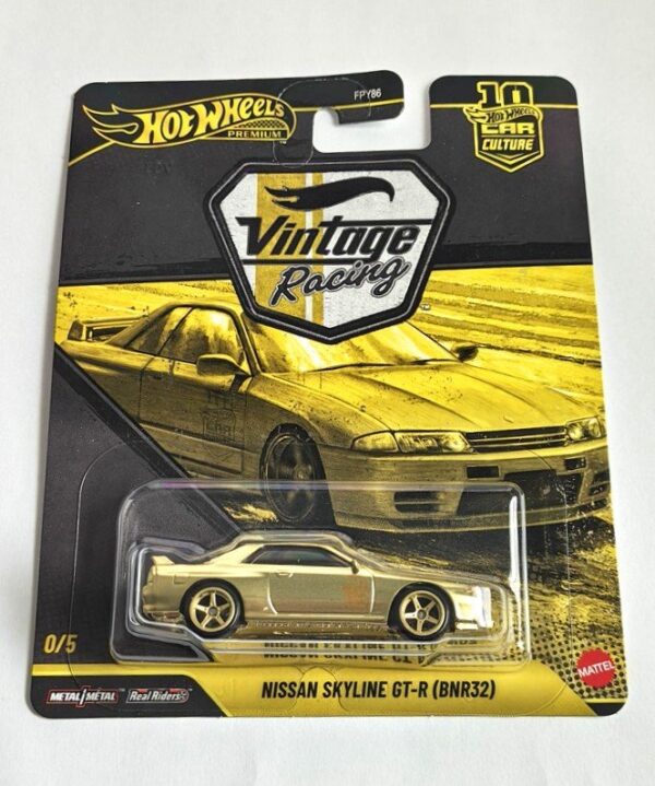 Hot wheels Car Culture Vintage Racing – 0/5 Nissan Skyline GT-R (BNR32) JKF32 gold