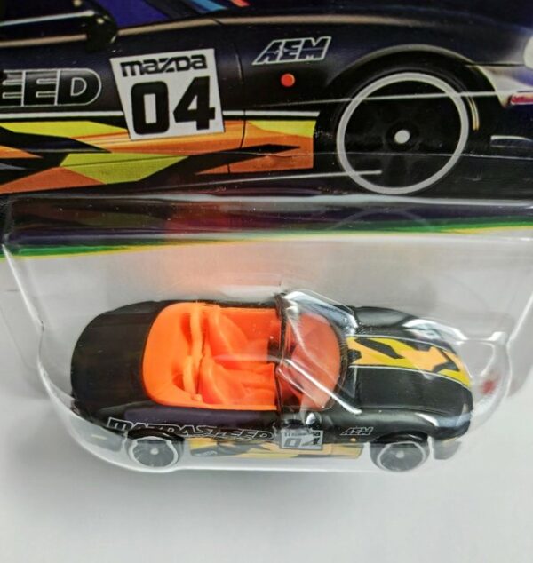 Hot Wheels 2026 Silver series Walmart exclusive Neon Speeders 8 of 8 - 2004 Mazda Mazdaspeed Miata black JKY08