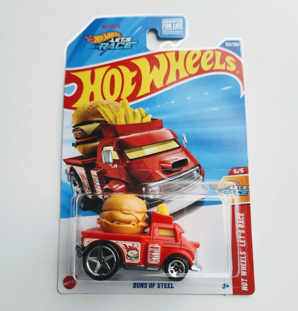 Hot wheels 2025 Hot Wheels Let's Race 5 of 5 Buns of Steel red (Case G Treasure hunt) HYY88