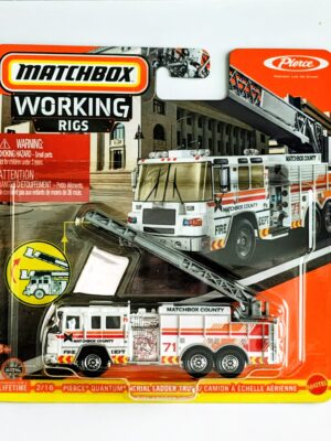Matchbox 2024 Working rigs 2 of 16 Pierce Quantum Ariel Ladder Truck white  HVV07