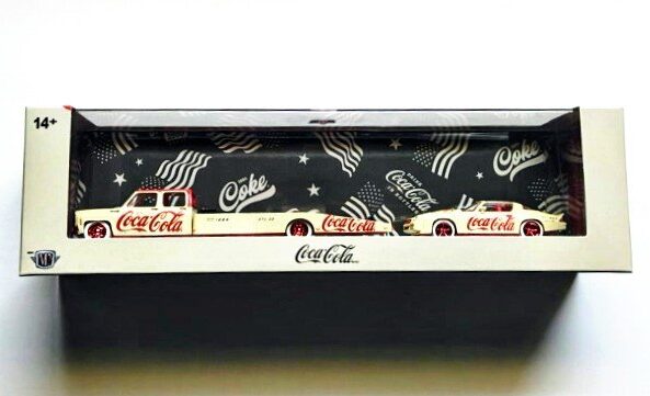 M2 machines 2026 - Coca Cola Auto Hauler series 52500-TW49 1980 Chevrolet Ramp Truck lowered and 1981 Chevrolet Camaro Z28 chase 26-21(limited to 750 PCs)