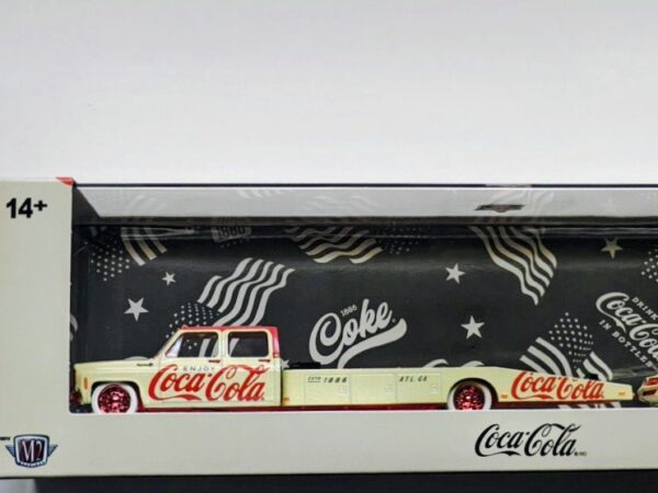 M2 machines 2026 - Coca Cola Auto Hauler series 52500-TW49 1980 Chevrolet Ramp Truck lowered and 1981 Chevrolet Camaro Z28 chase 26-21(limited to 750 PCs)