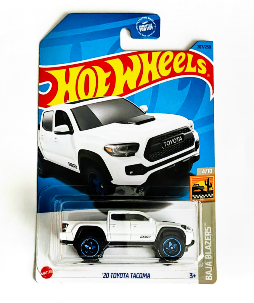 Hot Wheels 2023 Baja Blazers 4 of 10 - 2020 Toyota Tacoma white card HKG75