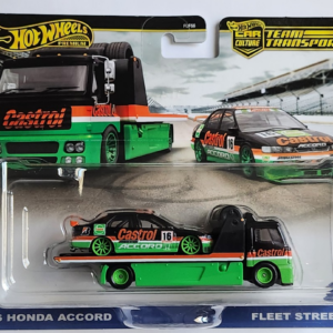 Hot Wheels 2024 #65 Team transport 1996 Honda Accord and Fleet Street green Castrol HRV46