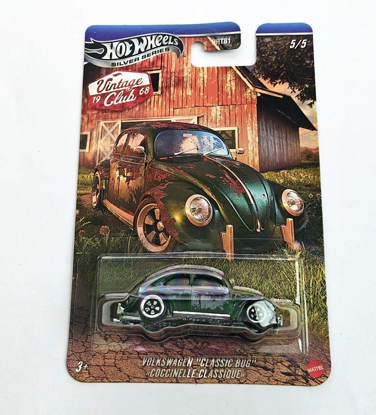 Hot Wheels 2026 Vintage racing club Barn Finds 5 of 5 - Volkswagen Classic Bug green JKY35
